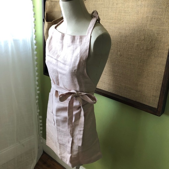 Blush new linen apron - Picture 2 of 6